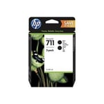HP 711 - Pack de 2 - 80 ml - haute capacité - noir - originale - DesignJet - cartouche d'encre - pour DesignJet T120 ePrinter, T520 ePrinter