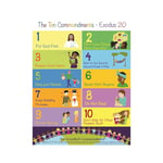 Poster des dix commandements pour enfants (1, 43,2 x 55,9 cm) - Affiches de la Bible pour salle de classe, église, école du dimanche ou école à la maison, décoration de l'Ancien Testament
