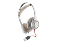 Poly Blackwire 7225 - Headset - på örat - kabelansluten - aktiv brusradering - USB - vit - Certifierad för Microsoft-teams