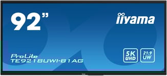iiyama TE9218UWI-B1AG skyltställ Interaktiv plattskärm 2,32 m (91.5") LED Wi-Fi 500 cd/m² 5K Ultra HD Svart Pekskärm Inbyggd processor Android 16/7