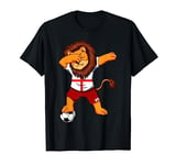 Funny Dabbing Lion Football England T-Shirt
