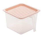 Refrigerator Freezer And Fridge Container Box With Lid, Practical Plastic Household Boxes For Tables And Cabinets, For Bathroom, Pantry, Drawer, Freezer And Home 3Pcs Pink