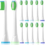 Qitizu Toothbrush Heads Compatible with Philips Sonicare Electric Toothbrush, 12