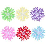 HEALLILY 60PCS Snowflake Patch Winter Iron On Sew On Embroidered Patches Applique Machine Embroidery Sewing Craft Project DIY (Random Color)