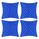 Cushion Covers 18x18,4 Pack Royal Blue Decorative Cushions for Sofa and Home Bed Decor,Short Plush Duck Egg Cushion Covers(Without Core)