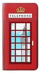 England Classic British Telephone Box Minimalist PU Leather Flip Case Cover For Samsung Galaxy J6 (2018)