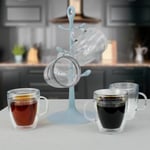 6 Bodum Double Wall Cups BPA Free Hot Coffee Tea Insulated Mug Holder Tree Stand