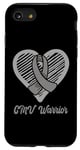 Coque pour iPhone SE (2020) / 7 / 8 CMV Warrior Wear Cœur de sensibilisation au CMV Ruban argenté