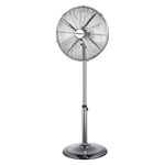 Sentik® Chrome 16" 40cm Pedestal Oscillating Stand Free Standing Cooling Fan Home Office Cool Air Tower With Adjustable Height & 3 Speed Settings