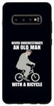 Coque pour Galaxy S10+ Ne sous-estimez jamais un vieil homme avec un mème de vélo à vélo