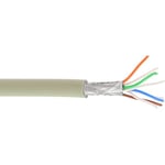 InLine 76899 Câble patch S/FTP (PiMf), catégorie 6A, 500 MHz, sans halogène, cuivre, gris, 100 m