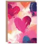 Valentines Day Greeting Card Love Heart Painting No Message Blank For Him or Her