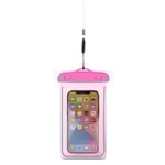 Vattentätt Mobilfodral PVC Med Lanyard - Rosa