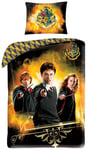Påslakanset - Harry Potter - 100% bomull - Harry, Ron og Hermione 150x210 cm