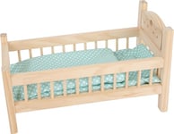 small foot 9601 Lit de poupée en bois, accessoires pour meubles de poupée, oreiller et couverture en forme de coeur, à partir de 3 ans