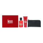 Dsquared2 Red Wood Gift Set: EDT 100ml - Shower Gel 100ml - Wallet For Women