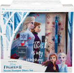 Disney Frozen Princess Secret Diary Stamper Set Lock Keys Stamp Ink Pad Elsa