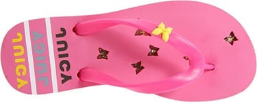 JUICY COUTURE KITTY GIRLS PINK FIZZ RUBBER DESIGNER FLIP FLOP SIZE UK 3, US 4