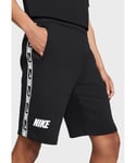 Nike NSW Repeat Mens Fleece Shorts Black Cotton - Size Large