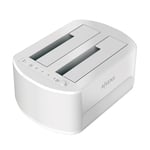 AISENS - ASDS-D02W - Station d'accueil Double Baie Asds-D02W SATA 2.5/3.5 A USB 3.0/3.1 Gen1, Clone, Blanc