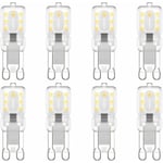 Höstkampanj, G9 LED-lampa, G9 LED 220v Naturvit 3000k 3w Halogenlampa Motsvarande 30w Halogenlampa 8 st