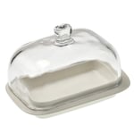 WSJ Pastry storage tray Small Glass Cover, Butter Cheese Storage Plate Thickened Glass Cover Preserve The Remaining Ingredients Of Cake Dried fruit tasting plate (Size : 16.5 * 11.5 * 12CM)