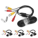 4Pcs BNC Video Power Cable CCTV Wire Cord Security System Accessories10m MPF