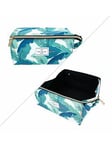 The Flat Lay Co. Tropical Leaves Open Flat Makeup Box, Green, Women