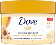 Dove Exfoliating Body Polish Scrub for Dry Skin with Crushed Almond & Mango Butt