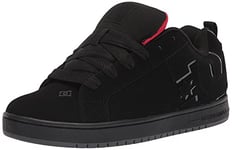 DC Men's Court Graffik Casual Low Top Skate Shoe Sneaker, Black/Red, 8.5 UK