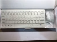 White Wireless Small Keyboard & Mouse Set for LG 60PB690V Smart TV