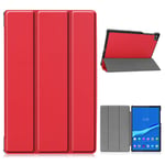 Lenovo Tab M10 FHD Plus durable tri-fold leather case - Red