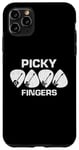 Coque pour iPhone 11 Pro Max Picky fingers, médiator de guitare, pour guitariste rétro
