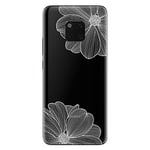 NOVAGO Compatible Huawei Mate 20 Pro Coque en Gel Souple résistante et Solide Anti Choc avec Impression de qualité Durable (x1, Fleur Blanche)