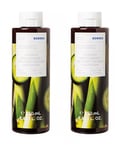 KORRES RENEWING BODY CLEANSER WASH SHOWER GEL BAMBOO, CUCUMBER 250ML -2 PACK