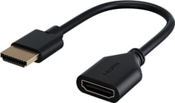 goobay 64824 HDMI Flex Adapter 4K @ 60Hz / Extension for HDMI Cable/HDMI Extension Cable/HDMI Connector/Flexible and Flexible/for Monitors, PS5, Xbox, Apple TV/Black / 10 cm