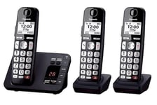 Panasonic KX-TGE823EB Digital Cordless Phone, Answering Machine Call Block Black