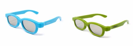 1 Blue 1 Green Kids 3D Childrens Glasses for Passive TVs Cinema Projectors