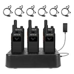 Retevis B63S Talkie Walkie, Talkie Walkie Professionnel RT622P (3.0), avec Écouteurs, Ultra Fin 15 mm, Écran LCD, Chargeur 6 Voies, Talkie Walkies Rechargeable pour Hôtel, Boutique (Noir, 6 Pièces)