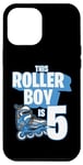 Coque pour iPhone 14 Pro Max Rollerblading Patin à roulettes pour enfant 5 ans Bleu
