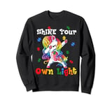 Cute Shine Your Own Light Unicorn Autism Awareness Girl Sweatshirt