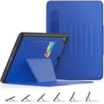 SEYMAC stock iPad 6th/5th Generation/Air 2/Pro 9.7 Case, Smart Magnetic Auto Sleep/Wake Cover with Multi-angles Stand Pencil Holder & Card Slot Feature for iPad 9.7 Inch 2018/2017 (Blue)