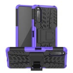 LiuShan Compatible with Xperia 10 II case,Shockproof Heavy Duty Combo Hybrid Rugged Dual Layer Grip Protection Cover with Kickstand For Sony Xperia 10 II Smartphone (Not fit Sony Xperia 1 II),Purple