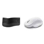 Microsoft Ergonomic Keyboard - Clavier Filaire USB pour PC & Ordinateurs Portables - Clavier Français AZERTY + Microsoft Bluetooth Ergonomic Mouse - Souris Bluetooth Ergonomique
