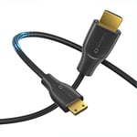 Sonero® câble Premium High Speed ​​Mini HDMI vers HDMI 4K, fiche Mini HDMI C vers fiche HDMI A, contacts plaqués Or, double blindage, 1.50m