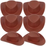 50st miniatyr cowboyhatt Liten cowboyhatt Dekorativ mini dockhatt Mini husdocka rekvisita Light Brown