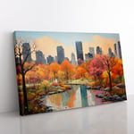Central Park Contemporary Canvas Print for Living Room Bedroom Home Office Décor, Wall Art Picture Ready to Hang, 76x50 cm (30x20 Inch)