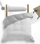 Catotex Parure de lit avec Housse de Couette réversible Motif Rayures 50 % Coton, 50 % Polyester. Lit de 150/160 cm Gris. Modèle Nalu