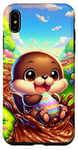 Coque pour iPhone XS Max Kawaii Otter Easter: Adorable Otter Chocolate River Easter
