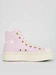 Converse Womens Modern Lift Crafted Color High Tops Trainers - Lilac